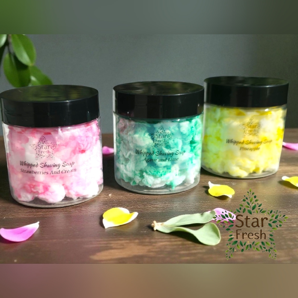 BUY NOW- 4oz (1)Whipped Shaving Soap - Pink, Green, Yellow